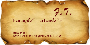 Faragó Talamér névjegykártya