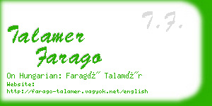 talamer farago business card